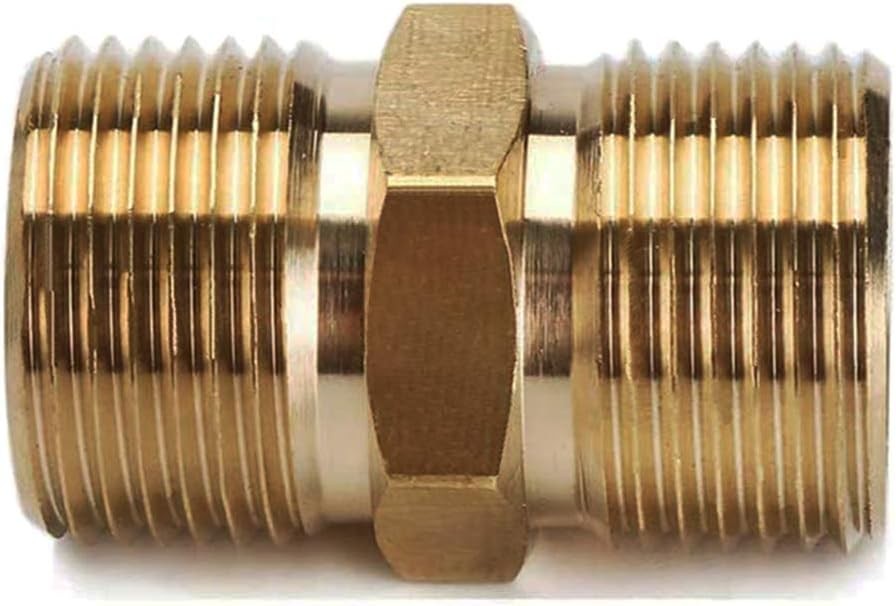 Stone Banks Metric M22 15mm Male to M22 14mm Male External Thread Connector, Br