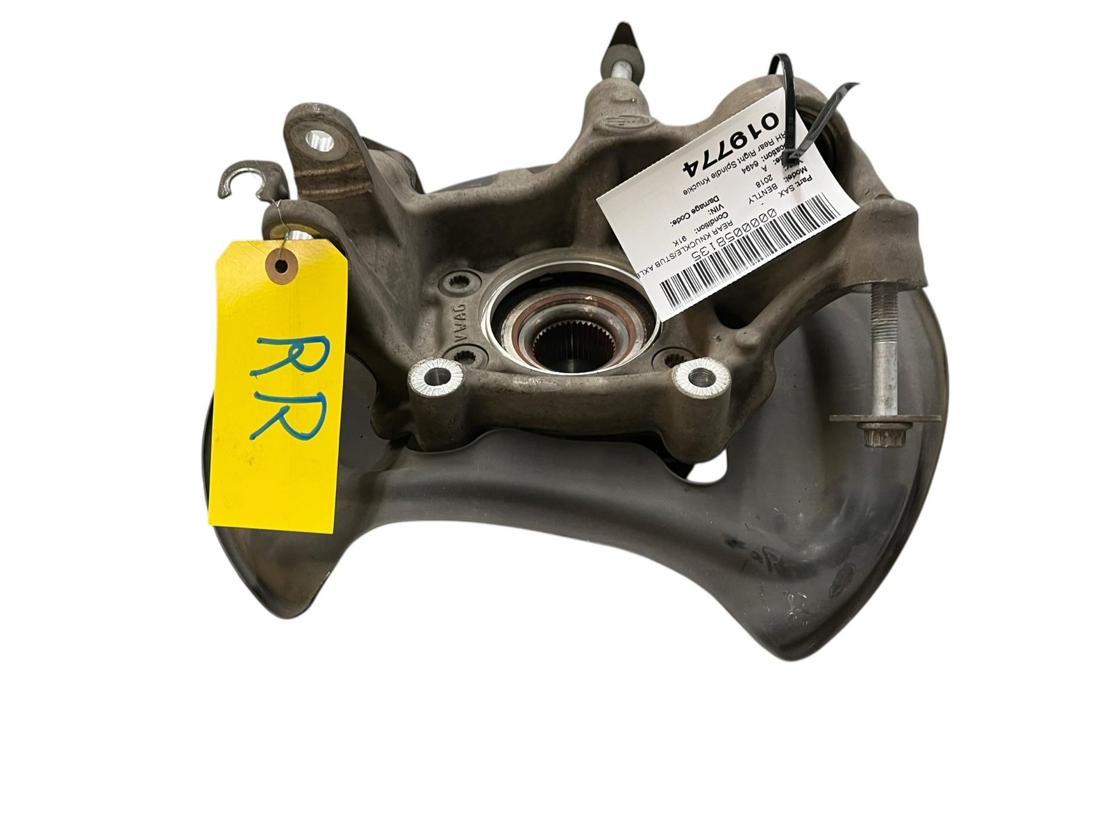 2015-2020 BENTLEY BENTAYGA Rear Right Spindle Knuckle Wheel Bearing Hub Assembly