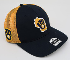 MLB Milwaukee Brewers Hat Adjustable Snapback Team Logo Mesh Fabric Fan Favorite