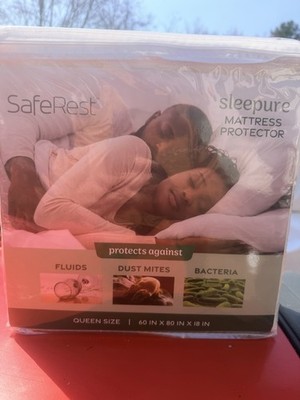 SafeRest Quilted Top Queen Mattress Protector Waterproof Hypoallergenic Bamboo