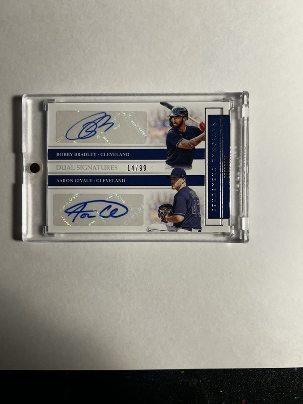 2020 Panini National Treasures Dual #18 Aaron Civale Bobby Bradley Auto /99 