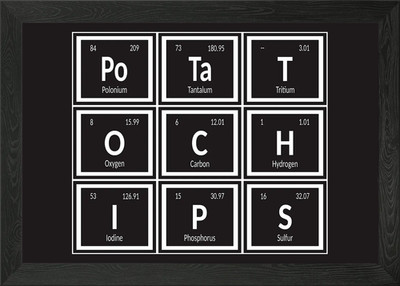 Elemente der Kartoffelchips gerahmtes Wandbild Poster Leinwanddruck Bild