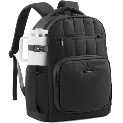 Laptop Backpack for Women with Giant Tumbler Holder Pocket,15.6 Inch Puffer T...