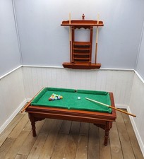 Mini Walnut Dollhouse Pool Table Billiards Set FREESHIP USA