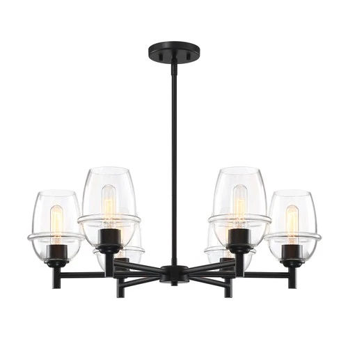 Designers Fountain D310M-6CH Summer Jazz 6 Light 28"W Chandelier - Black - Picture 5 of 10