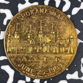1909 U.S. Spokane WA Alaska Yukon Pacific Exposition Medal Lot#HZ105 32mm