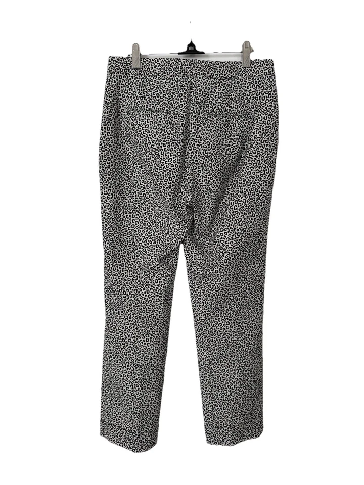 Pantalones Ann Taylor Blanco Negro Estampado Guepardo Leopardo Moderno Elástico Talla 4, Usados en Excelente Condición Foto 4 de 4