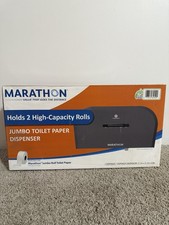 Marathon Hold 2 High-Capacity Rolls Jumbo Toilet Paper Dispenser-Black 6405920