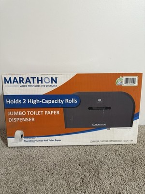 Marathon Hold 2 High-Capacity Rolls Jumbo Toilet Paper Dispenser-Black 6405920