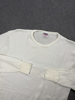 Damart Thermolactyl Shirt Mens L Beige Crewneck Long Sleeve Made in USA 90s