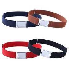 4 Pack Belts for Boys Girls Adjustable Large Elastic Stretch Belt...