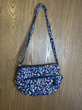 Vera Bradley Triple Zip Hipster Crossbody Bag Scattered Wildflowers Pattern