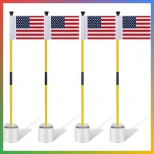 Golf Flag Cup Set 1 Pack American Flag Putting Green 3ft Yard