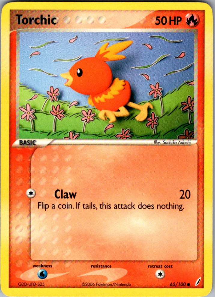 Torchic - Crystal Guardians - CG 65/100 -  VINTAGE single MP to HP Pokemon Card