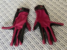Guanti da equitazione Aubrion donna nero magenta taglia L