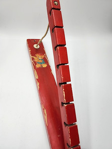 Vtg Wooden Folding Clothes Dryer Peg Rack Hanging Laundry Drying Rack 17” Red