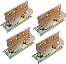 4 Pack Bed Rail Brackets Heavy Duty Galvanized Steel Hardware with Screws Gold