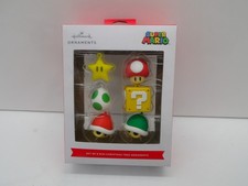 Nintendo Super Mario 1" Miniature Set of 6 Mini Hallmark Christmas Ornaments NIB