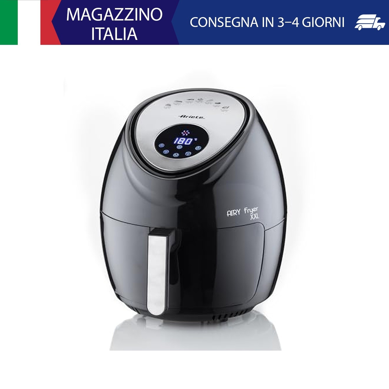 Ariete 4618 Airy Fryer XXL- Friggitrice ad Aria - Frigge 2,5 kg di Patatine Frit