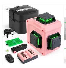 Laser Level Paowafol 3x360° Cross Line for Construction & Picture Hanging Pink