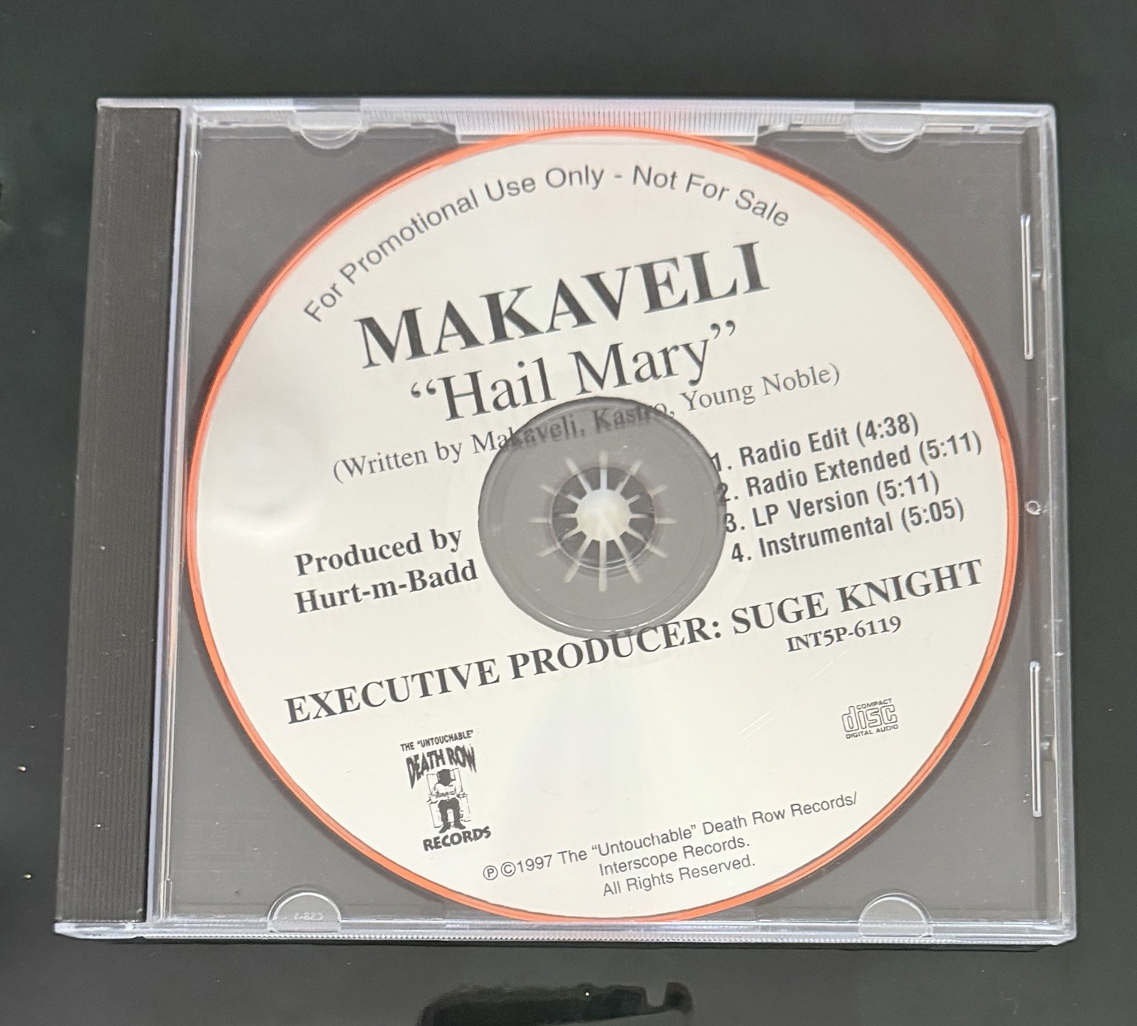 Makaveli (2Pac) Hail Mary Promo CD single Tupac Death Row Records New
