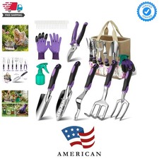 Garden Tools Set, 30 Piece Stainless Steel Gardening Kit with Vintage Floral ...