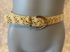 Vintage Milor Snakeskin Belt, S/M, Great Condition, Pale Yellow