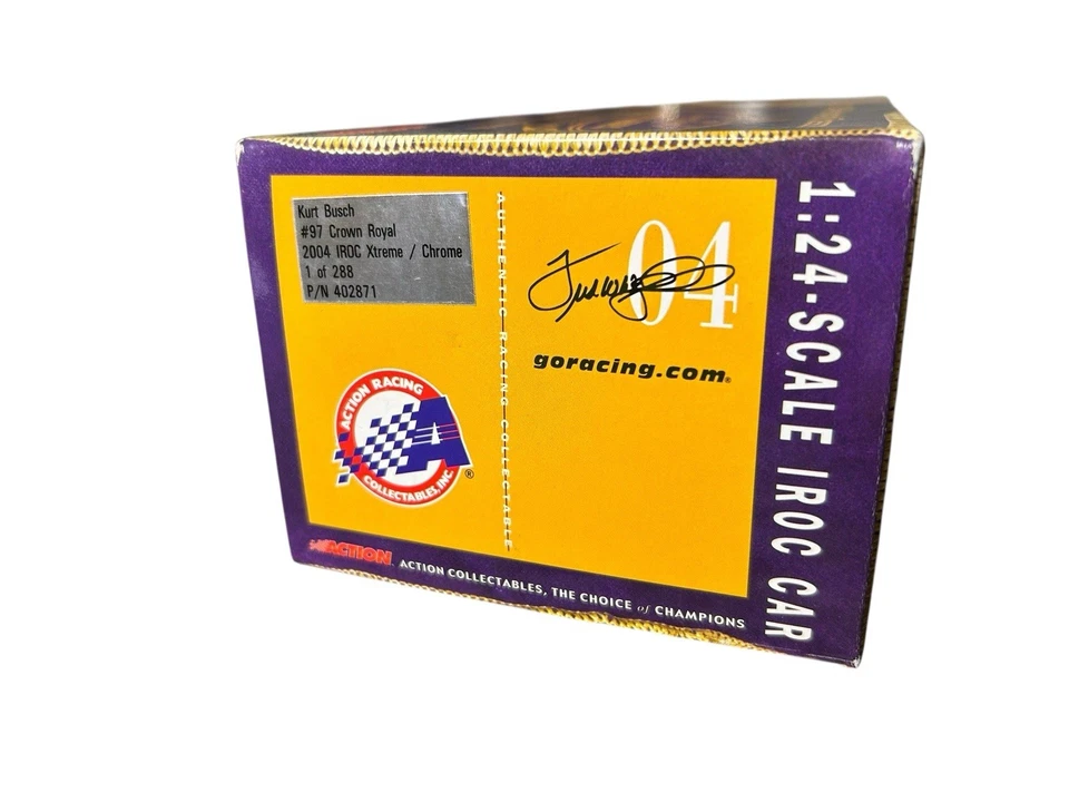 RARO Kurt Busch #97 Crown Royal CROMO IROC 2004 1/24 NASCAR Diecast Foto 4 de 4