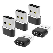 USB to USB C Adapter 5 Pack,Type C Female to A Male Charger Converter for Black