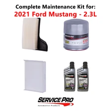 2021 Ford Mustang 2.3L Complete Oil, Air & Cabin Filter Kit (0W-40)