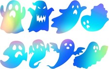 8Pcs/Set Halloween Ghost Decals Self-Adhesive Vinyl Halloween Wall Stickers