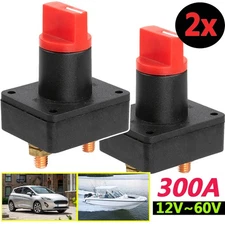 2X Battery Disconnect Terminal 12V -36V Kill Switch Isolator Cut Off Car RV 300A