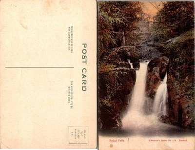Rydal Falls Postcard - Abrahams Series No. 518 Keswick - Landscape Waterfall