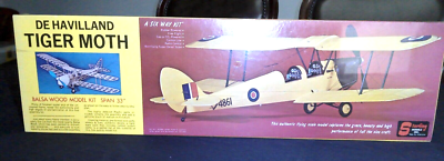 SEALED Sterling De Havilland Tiger Moth Balsa Wood Airplane 