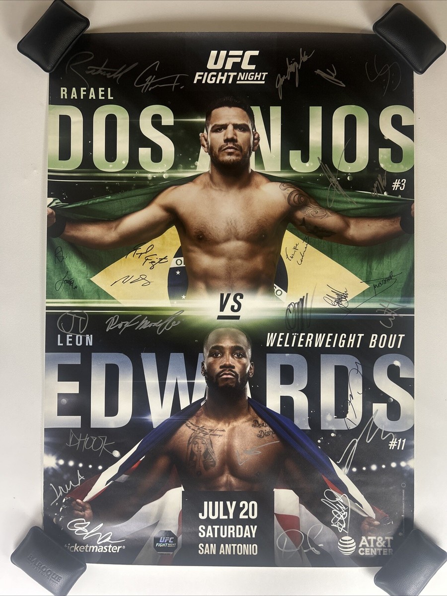 RARE* UFC Leon Rocky Edwards Vs Rafael 'RDA' Dos Anjos Signed