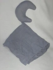 Mushie Moon Security Blanket Baby Lovey Muslin Blue Gray Organic Cotton