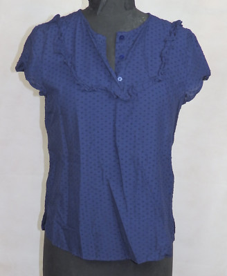 Shirt Damen Mango MNG Casual blau Größe L Damenshirt Bluse