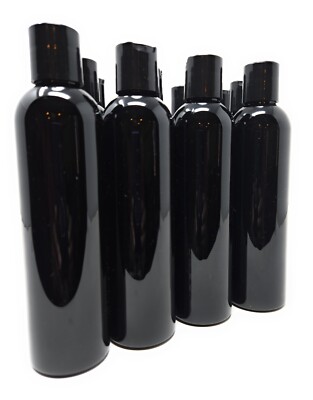 Black Round Cosmo Bullet Bottle 16 PCS 8 oz - 24/410 Self-Sealing Lid Included