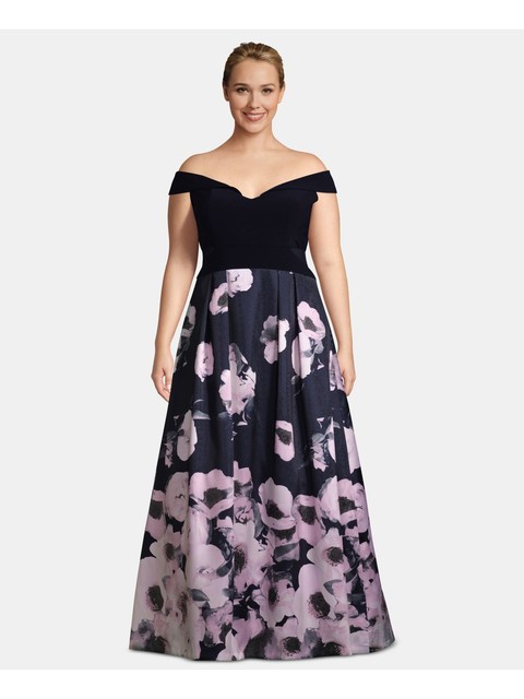 Xscape Womens Navy Floral off The 