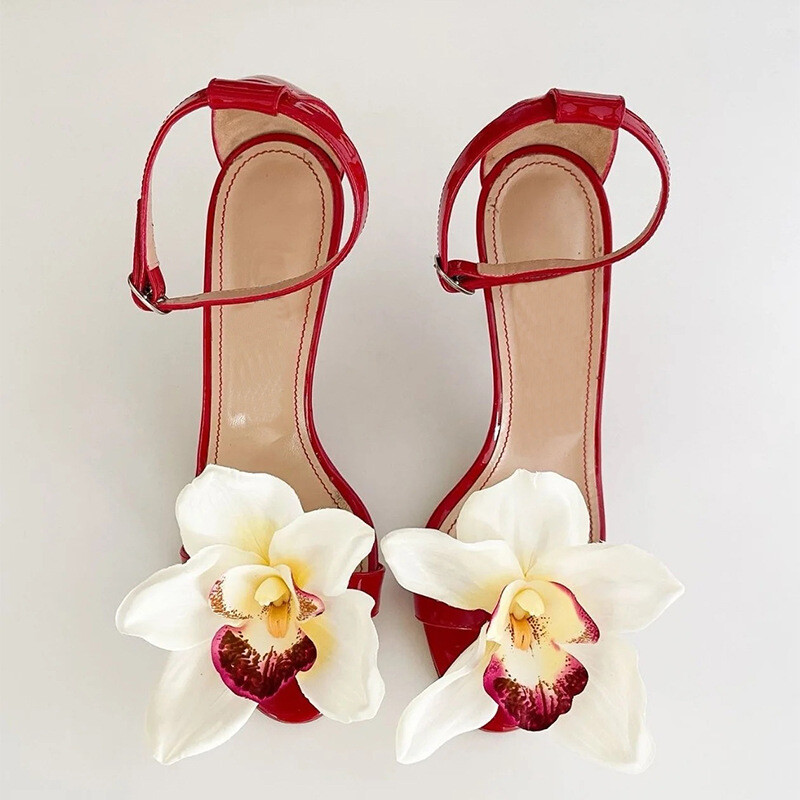 Womens Summer Elegant Kitten Heels Peep Toe Sandals Floral Buckle Party  Shoes Sz | eBay