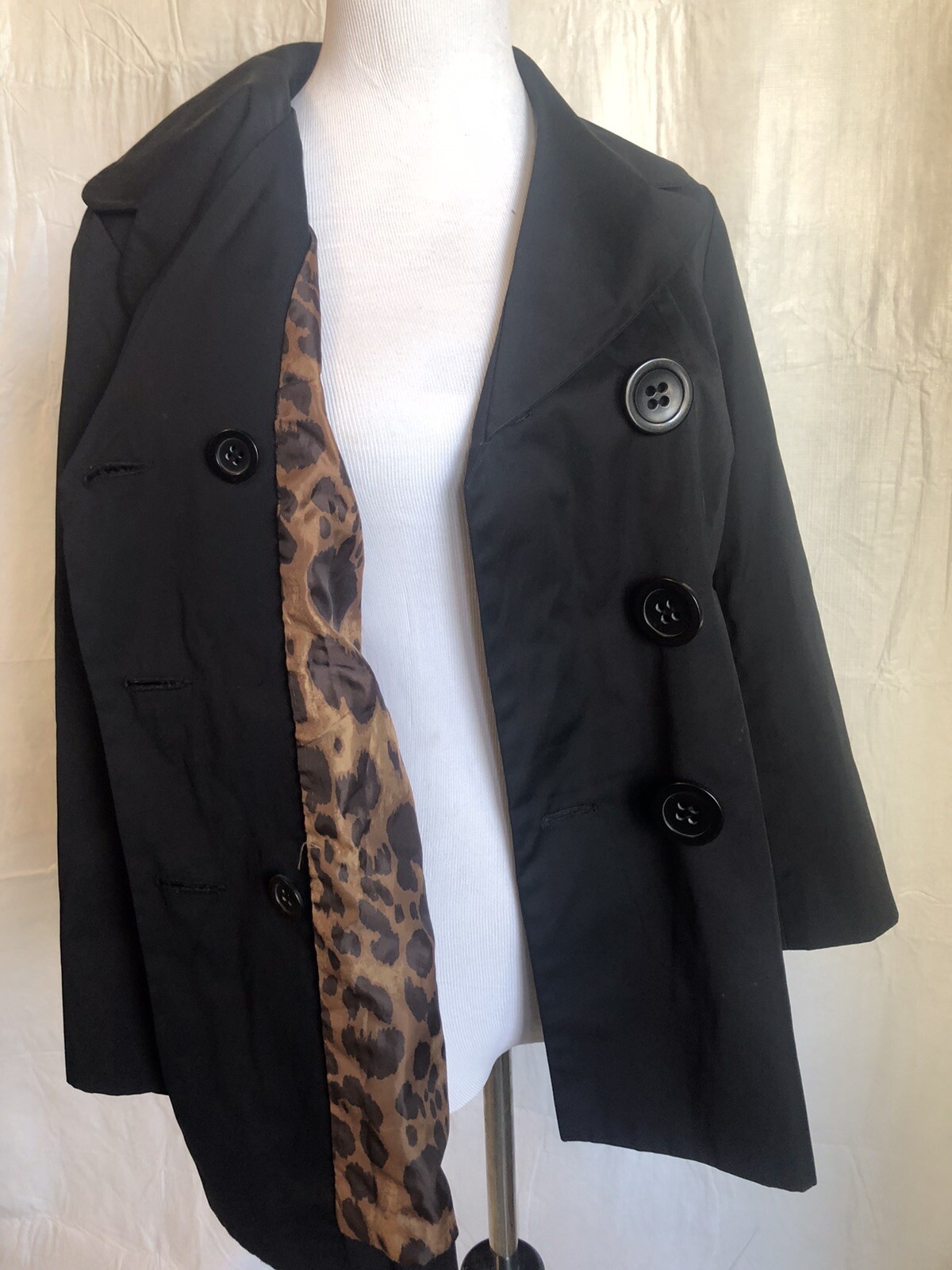 Express Jacket Coat Black Leopard Lining Women's … - image 10