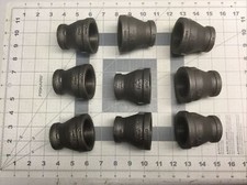 LOT OF 9 - " Black Malleabe 1-1/2  to 1  Reducer Coupling Pipe Fitting LDLL1G 