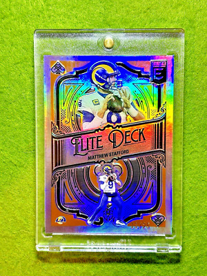 Matthew Stafford ORANGE PRIZM CARD # /25 SSP  2022 Donruss ELITE DECK LA Rams SP