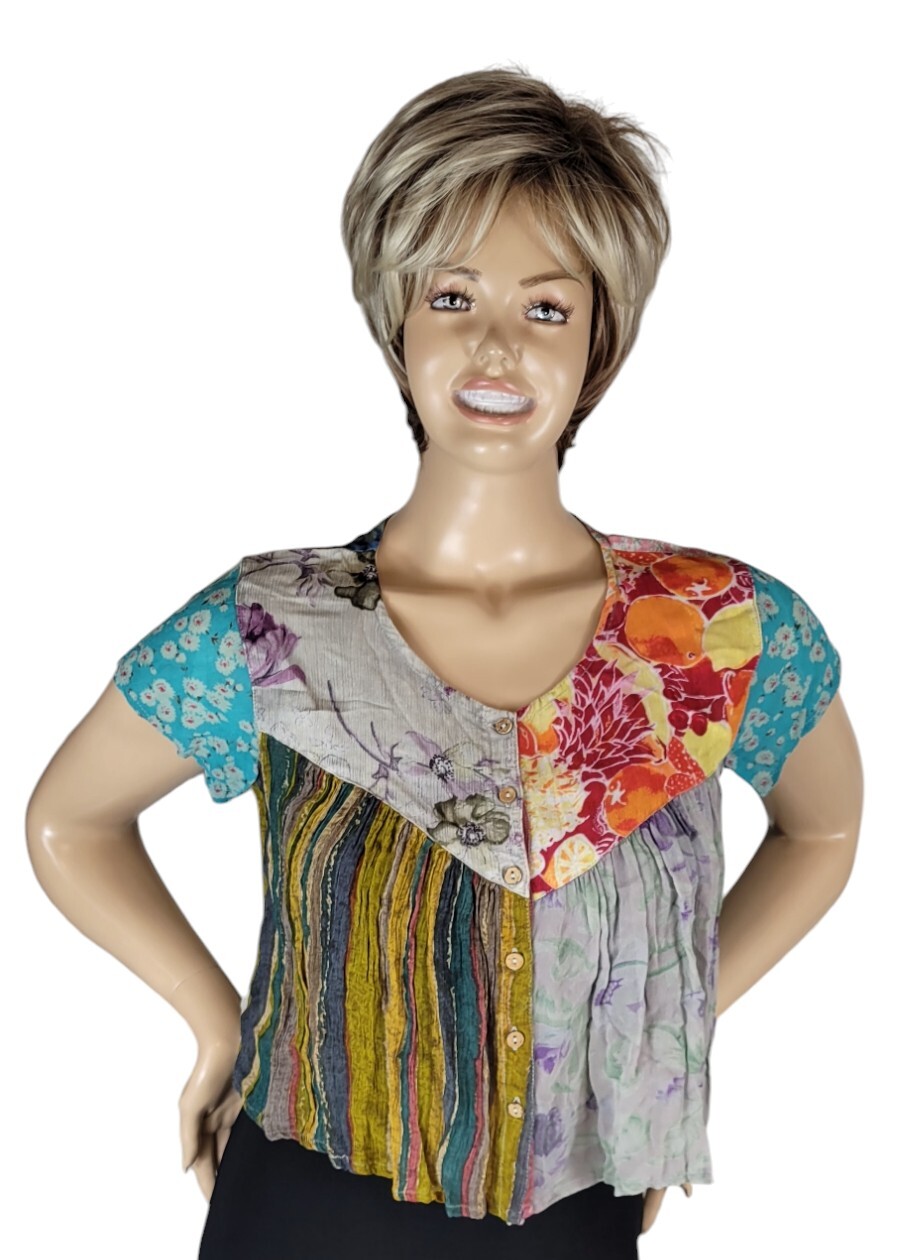 Sacred Threads Abstract Floral Patchwork Boho Flo… - image 10