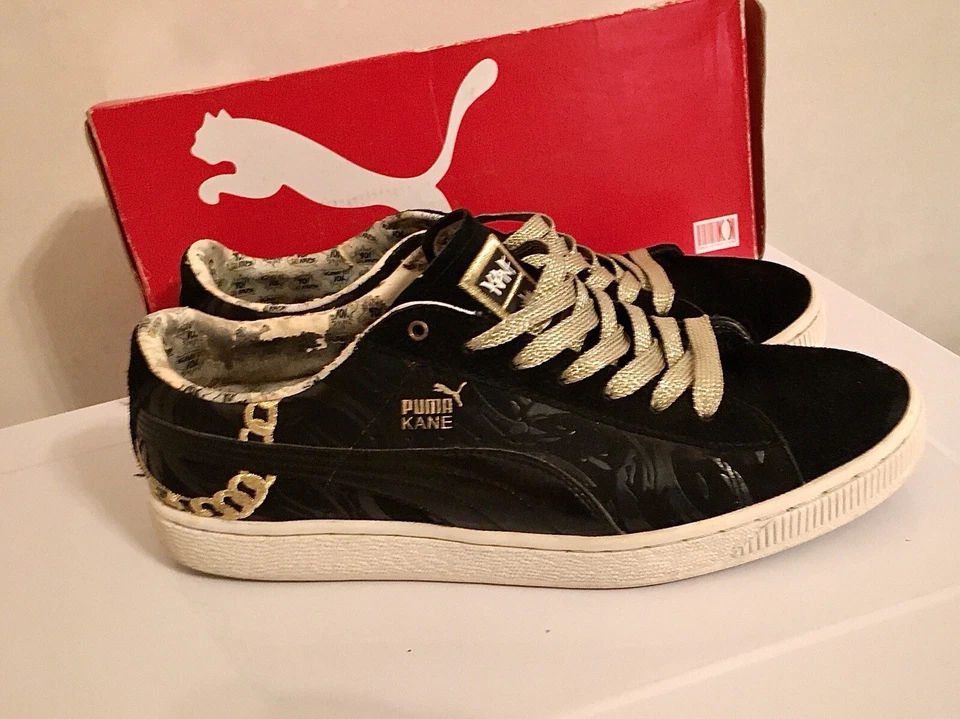 PUMA CLYDE Yo Mtv Raps Big Daddy Kane Sneaker Men US 11.5 Vintage RARE Gold Lace - Image 2 of 4