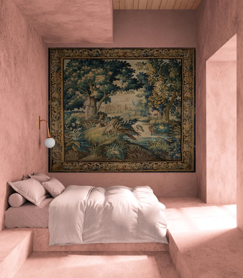 Exquisite French Verdure Tapestry Reproduction Elegant Woven Wall Art RE260408 - Image 4 of 4