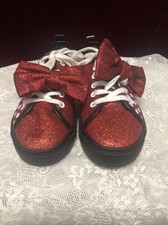 Disney Minnie Mouse Ground Up Red Sparkling Tennis Shoes US Size 3 Multi Color