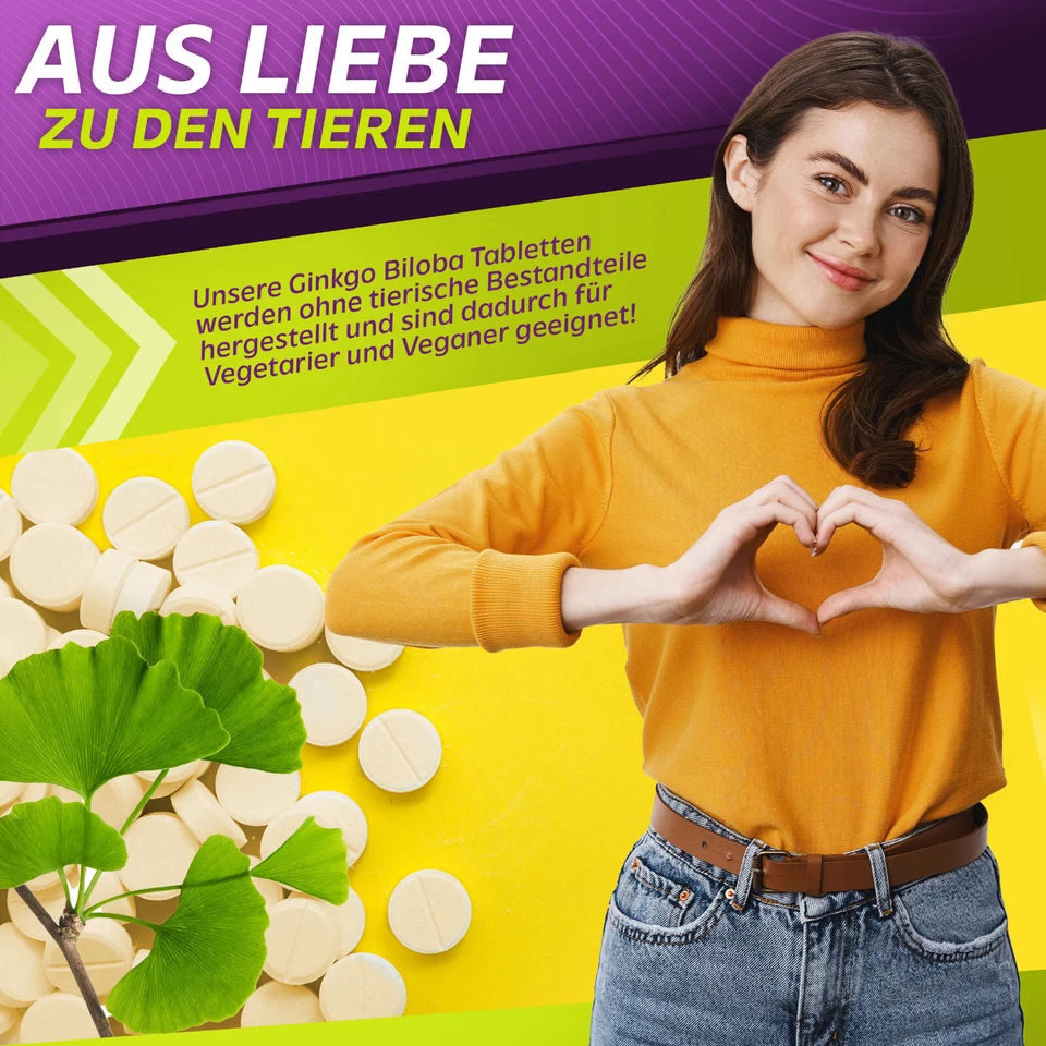 Vita2You Ginkgo Biloba - 400 Tabletten - Hochdosiert - Ginkgo Extrakt - 3950mg - Bild 4 von 4
