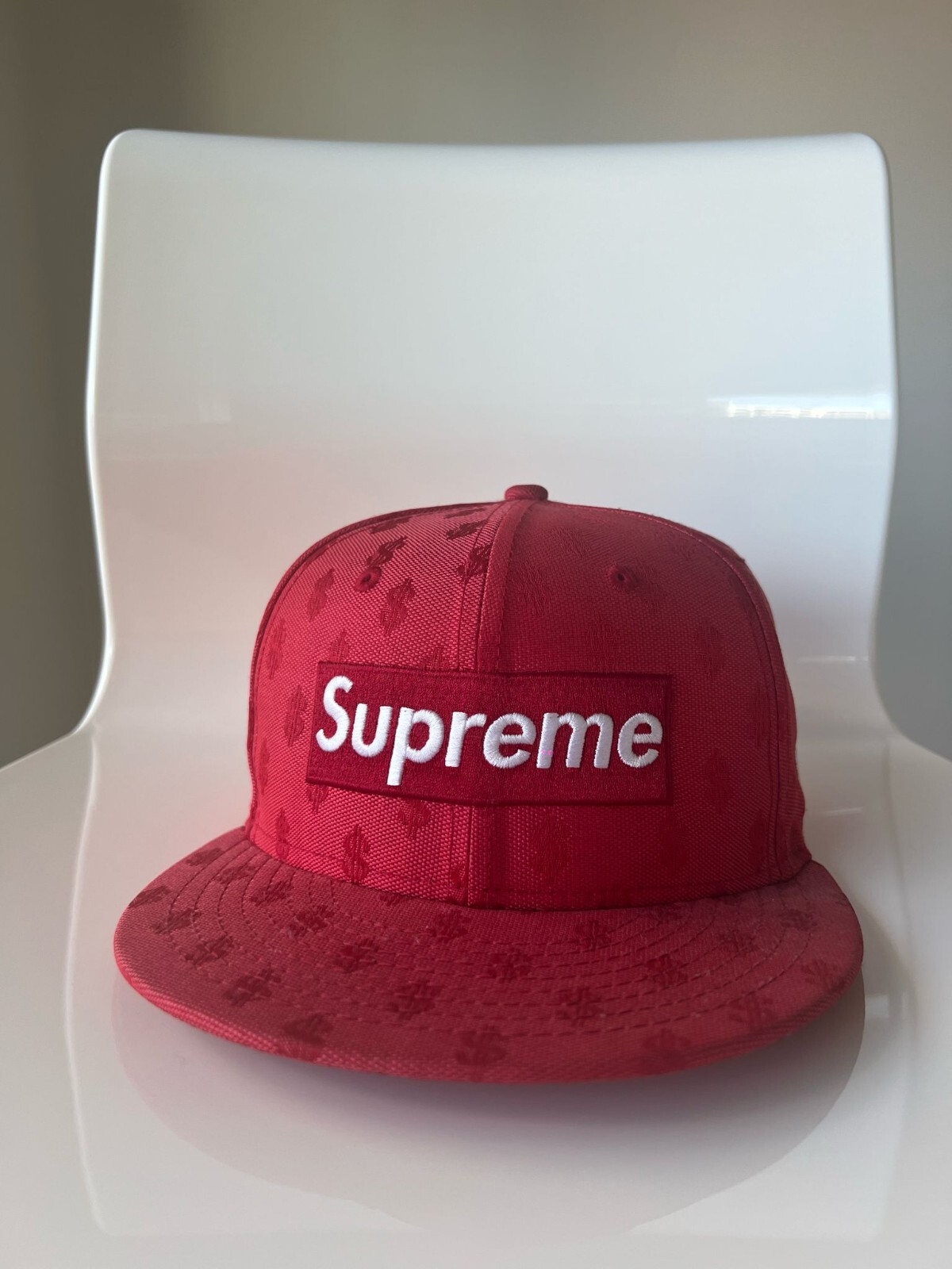 Supreme x New Era Monogram Box Logo Hat SS18 Men's Size 1/4