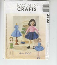 McCall's 3423 Betsy McCall Doll and Clothes Dress Shoes Sewing Pattern Uncut